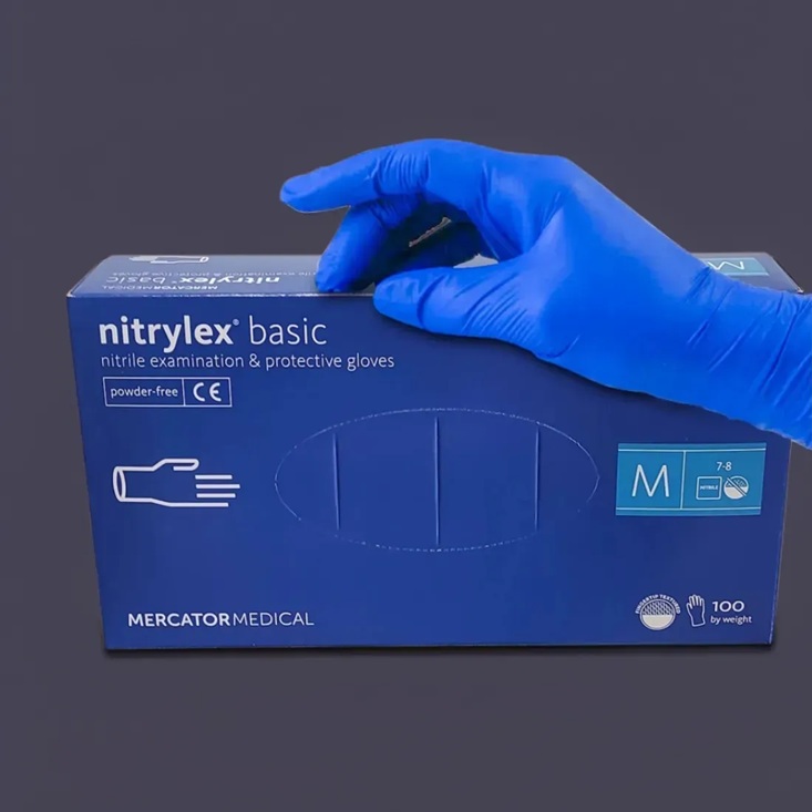 Рукавички нітрилові розмір M MERCATOR MEDICAL Nitrylex Basic